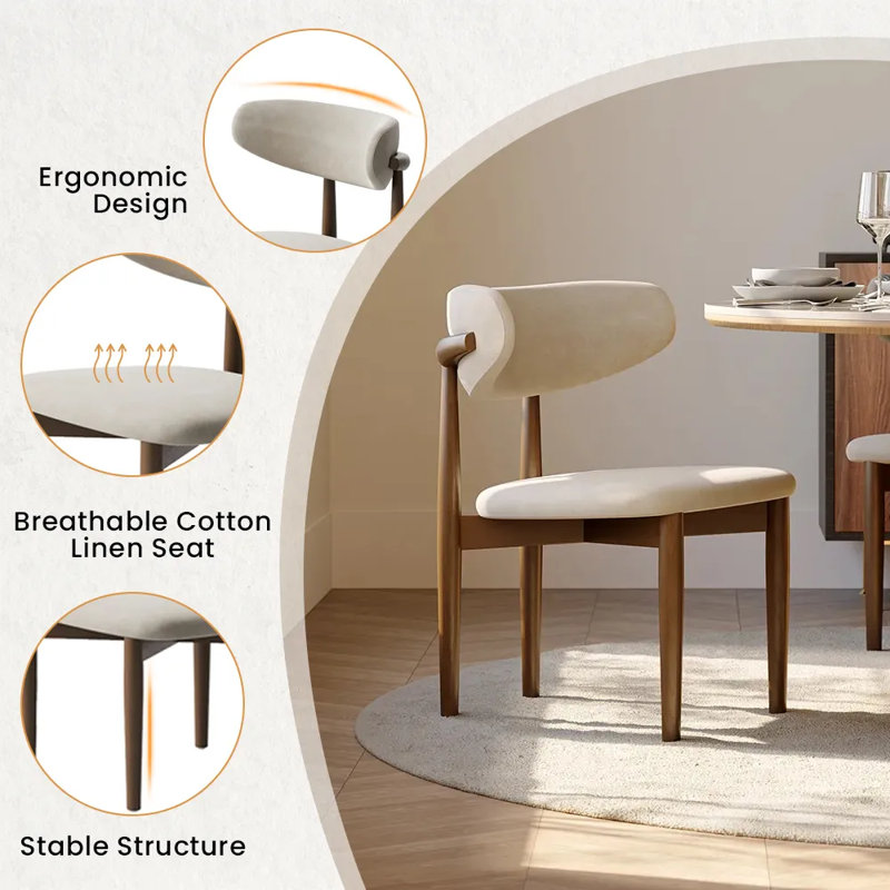Chaises de salle à manger Silva Mid-Century Modern, Noyer
