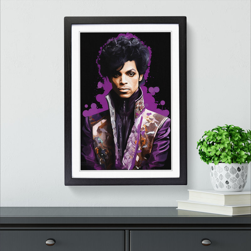 Prince Art Deco - Framed Print, Black, 46cm H x 34cm W x 2cm D