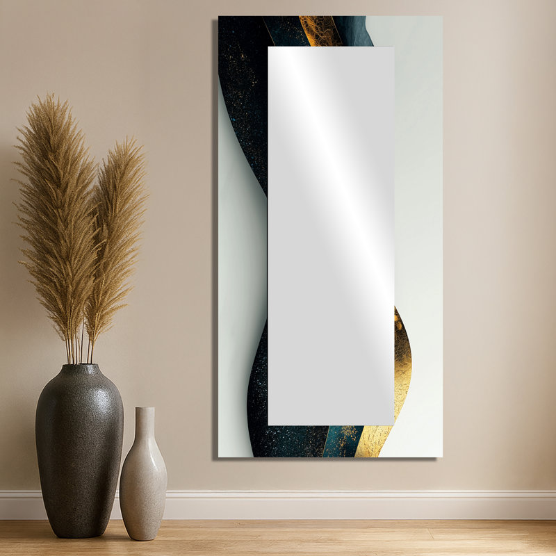«Minimal Mountains Solitude Horizon», miroir mural décoratif de paysage abstrait, imprimé sur métal, 28 po x 55 po