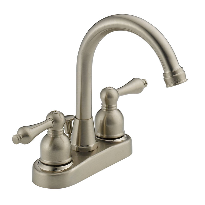 2-Handle Hi-Ar Spout Centerset Bathroom Faucet, Satin Nickel