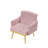 Stylish Pink Velvet Armchair With Gold Metal Legs - Add A Touch Of Class Provide And Comfortable Retreat