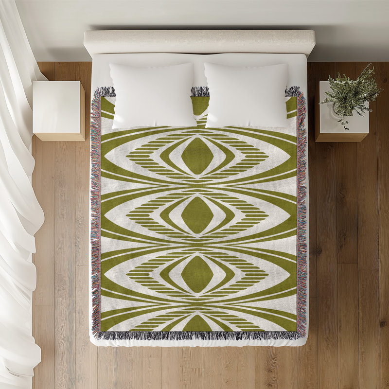 Jeté en coton Shield, 50 x 70, Chartreuse