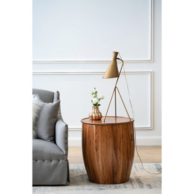 Table d'appoint 22 po x 22 po x 25 po avec plateau en bois artistique - Créez de l'art dans votre maison sophistiquée et ajoutez de l'élégance au salon