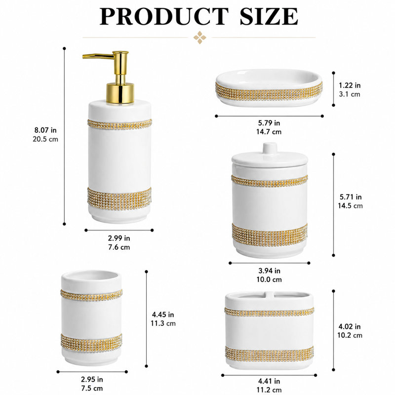 Ceramic Bathroom Accessories Set