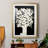 Floral Silhouette - Vintage Botanical Print, Matted and Framed Under Acrylic Glass, Living Room and Dining Room Wall Art-2003985048-2003985052