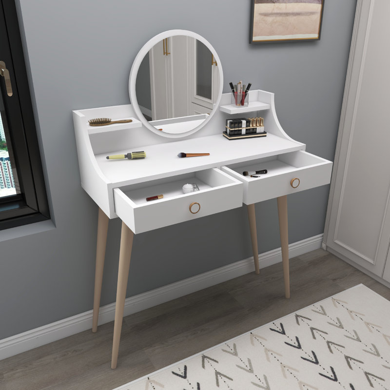 Dressing Table with Mirror Denise, White