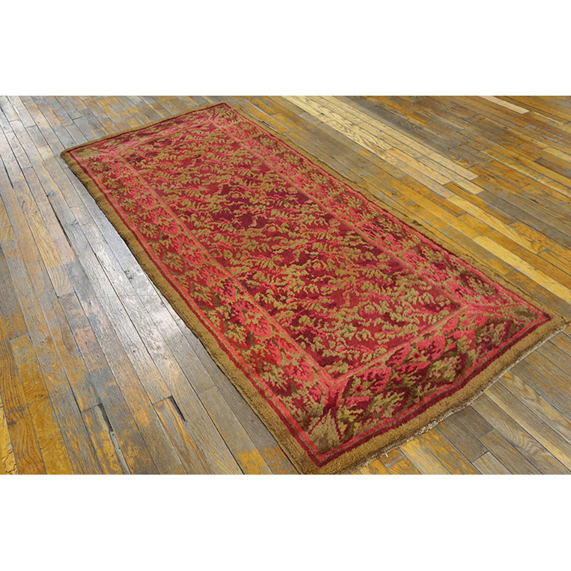 Small Red Artistic Antique Mid 19th Century English Axminister Area Rug