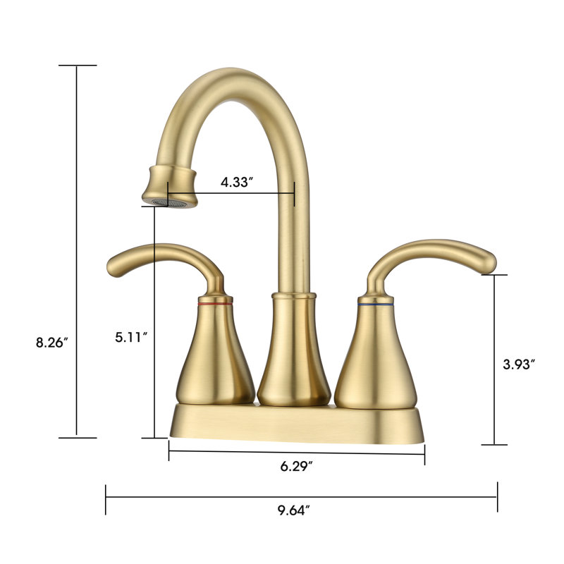 Robinet de salle de bain central avec bonde escamotable, Or brossé
