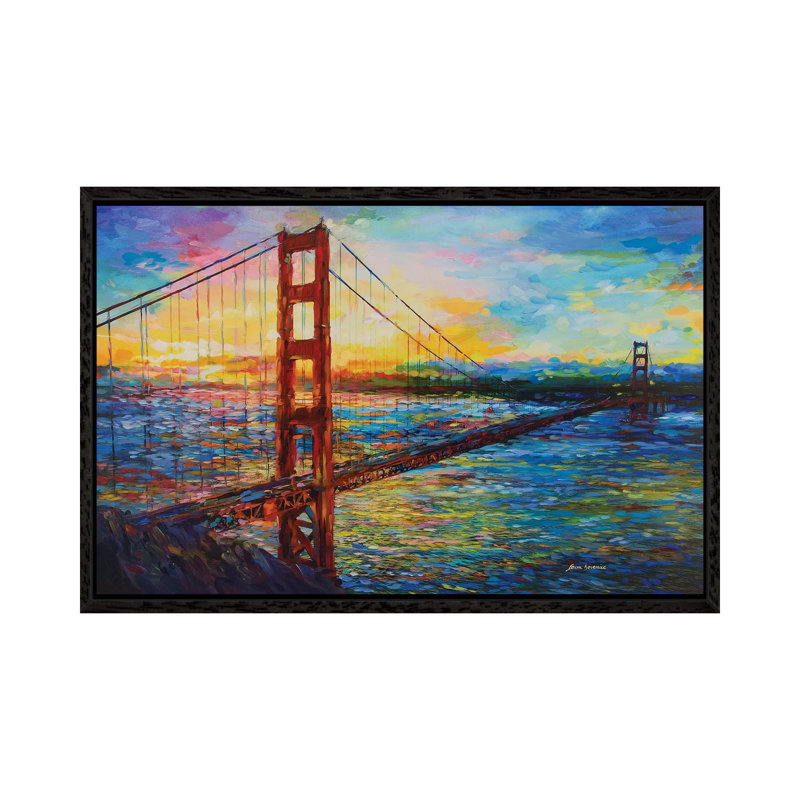 Golden Gate Bridge, San Francisco, CA 1 Piece Wall Art on Canvas, 101.6 cm H x 66.04 cm W, Black Framed