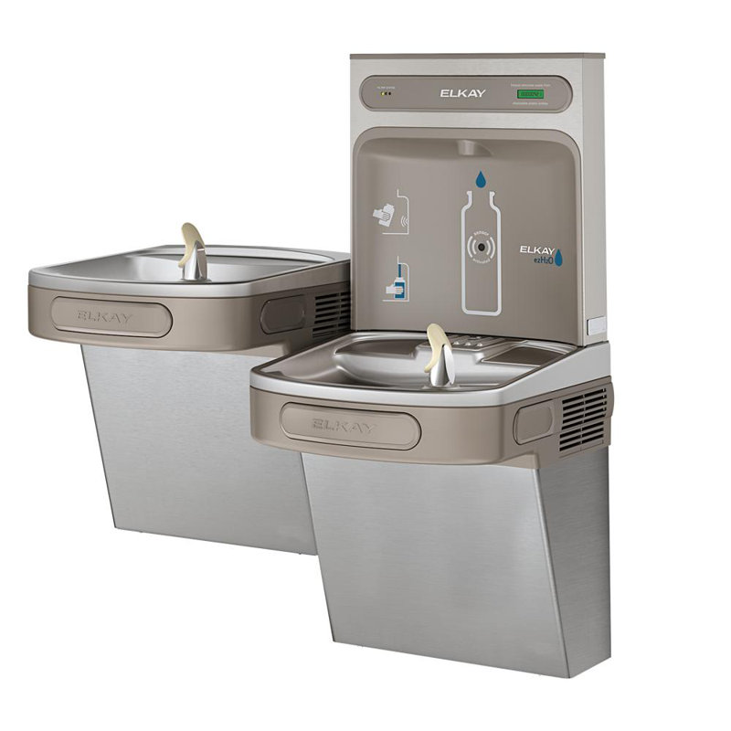 Station de remplissage de bouteilles murale et fontaines à boire, Acier inoxydable