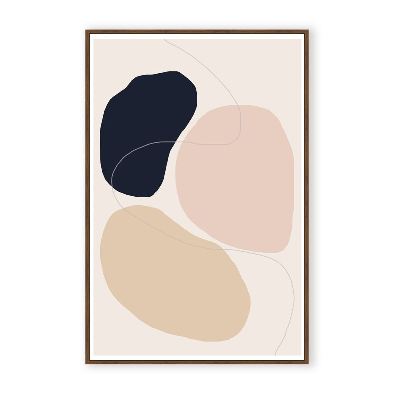 Abstract Composition by The Miuus Studio - Picture Frame Painting on Paper, 24" H x 16" W x 1.125" D, Black