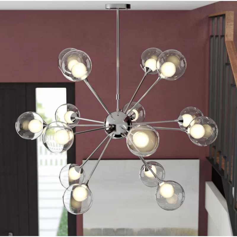 Lustre sphère spoutnik 15 lumières New Ashford, H 32 po x l 32 po x P 32 po