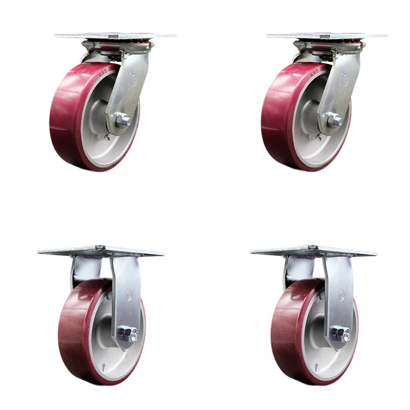 4 Piece Poly on Aluminum Caster Set