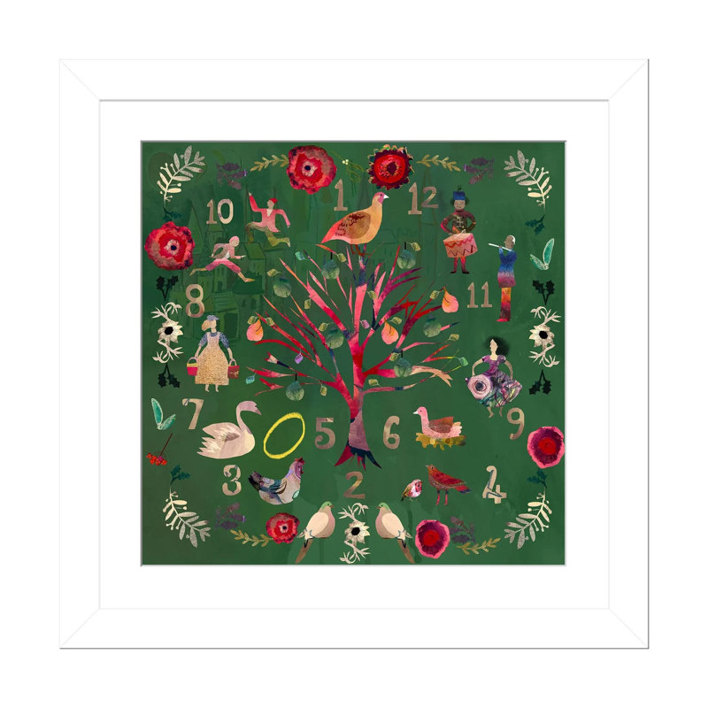 Douze jours - reproduction d'art murale - papier d'art encadré, H 16 po x l 16 po, Blanc