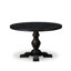 L'ensemble de table de salle à manger 5 pièces contient une table en bois et 4 chaises de cuisine en tissu de polyester beige clair avec dossier capitonné - Noir sablé-684317060-684578827