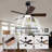 Smart Indoor/Outdoor Ceiling Fan with Light, Dual Finish Black/Walnut 6-Blade, Remote  Control, Dimmable LED, 6-Speed Quiet DC Motor, Reversible