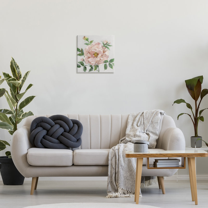 Toile d'œillet rose, conception de Sally Swatland, H 17 po x l 17 po
