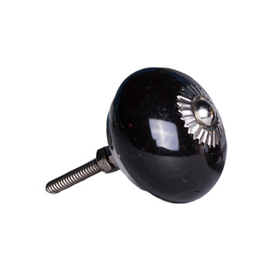 Paquet de 12 poignées 1,5 po x 1,5 po x 1,5 po en céramique / métal noir