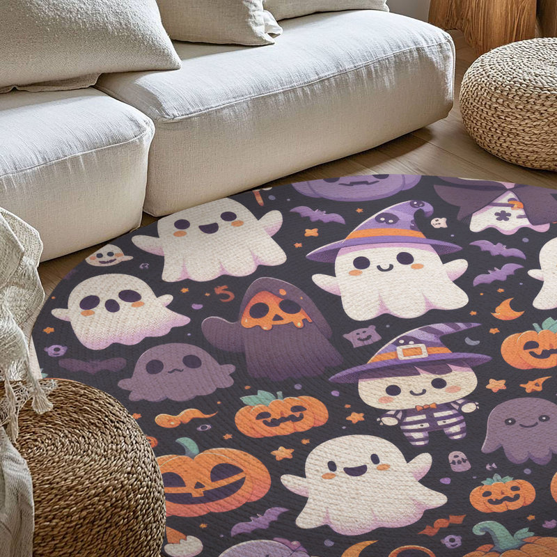 Tapis tressé Ghoul & Gourd, Rond 5 pi
