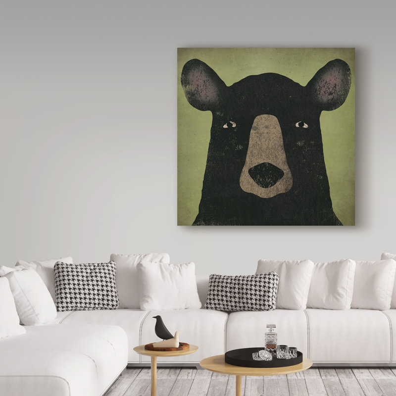 « the black bear », art sur toile, H 24 po x l 24 po x P 2 po