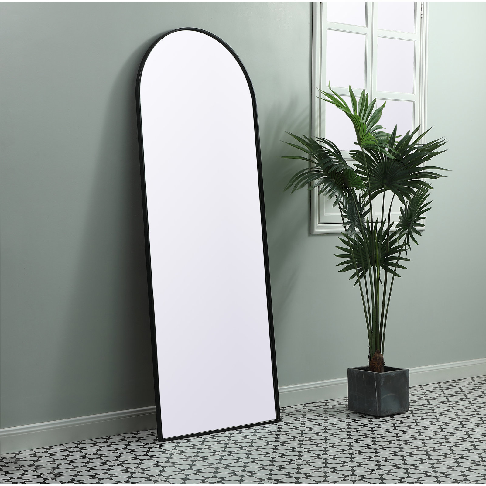 Sabine 36" Accent Mirror, Black, 74" x 28"