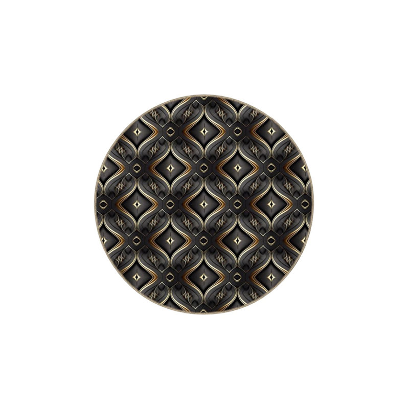 Black Creative Geometric Woven Base Washable Carpet, Runner 2'6" x 6'7"