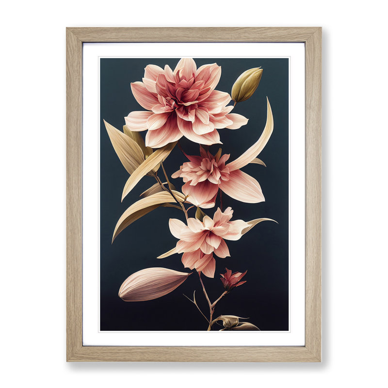 The Classic Flowers No.2 - Framed Print, 64cm H x 46cm W x 2cm D, Oak Framed