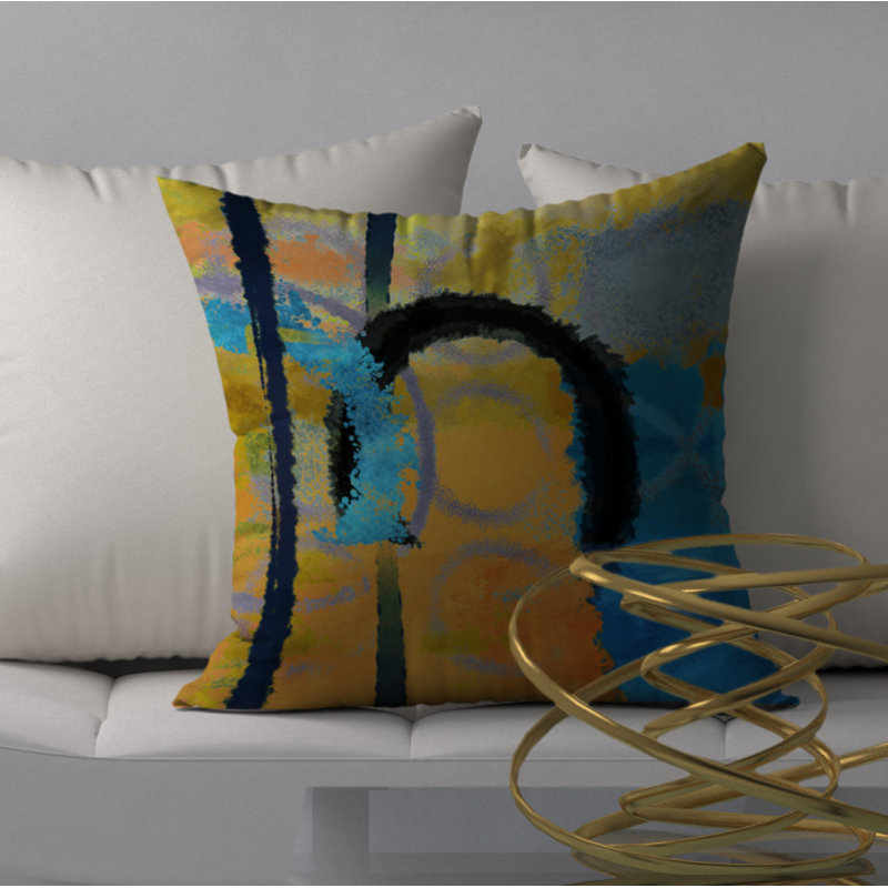 Abstract Reversible Throw Pillow, 24" x 24"