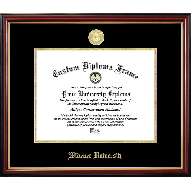 Cadre de petit diplôme Widener University, L 14 po x H 11 po, NCAA Widener University