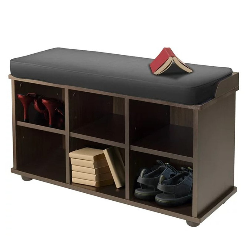 Townsend Upholstered Storage Bench in Espresso/Black Finish, 19.08'' H X 33.63'' W X 12.48''D