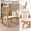 1 chaise berçante PCS avec assise rembourrée, dossier à lattes et accoudoirs courbés pour le salon-182837302-182837300