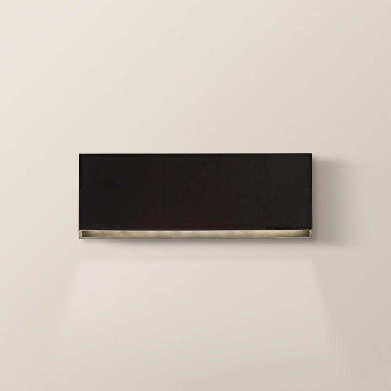 Matte Black Integrated LED Outdoor Sconce, Down, 8cm H x 24cm W x 4.1cm D