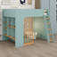 Lit mezzanine peu encombrant, conception pour lit double avec échelle et tablettes de rangement-133471643-133471647