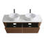 Meuble-lavabo double lavabo incurvé avec porte-serviettes assorti-1204885985