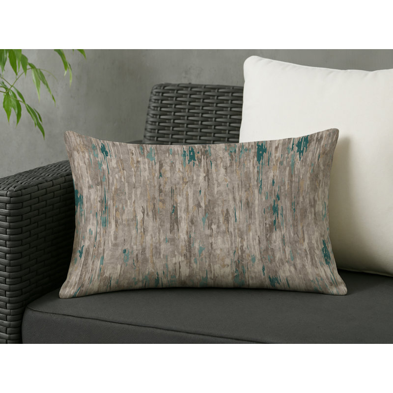 Coussin décoratif intérieur et extérieur Modern, Gris abstrait 8, Rectangle H 20 po x l 14 po