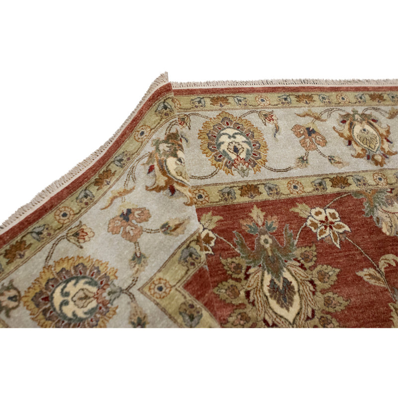 Tapis rouille et ivoire noué à la main de haute qualité