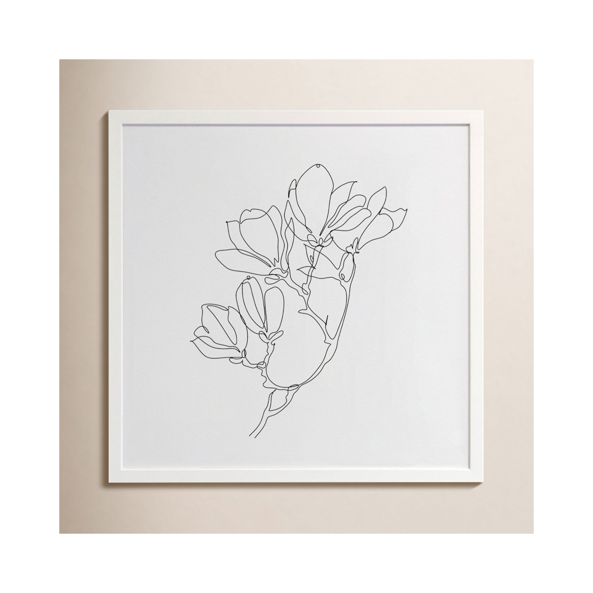 Capullo Wood Matte Picture Frame with Mat, White, 20" x 20", 11" x 14"
