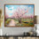 «Vangogh Blooming Cherry Trees» encadré sur toile par Vincent Van Gogh, peinture