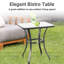 Table de salle à manger carrée de 68,5 cm (27 po) avec plateau en verre trempé élégant et structure en métal noir. Pied robuste pour terrasse ou jardin.