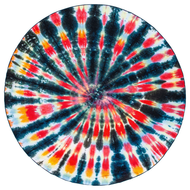 Dawson Performance Machine Washable Abstract Rug, Round 6'7"