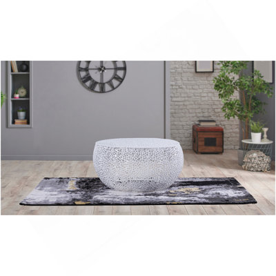 Table basse ronde blanche