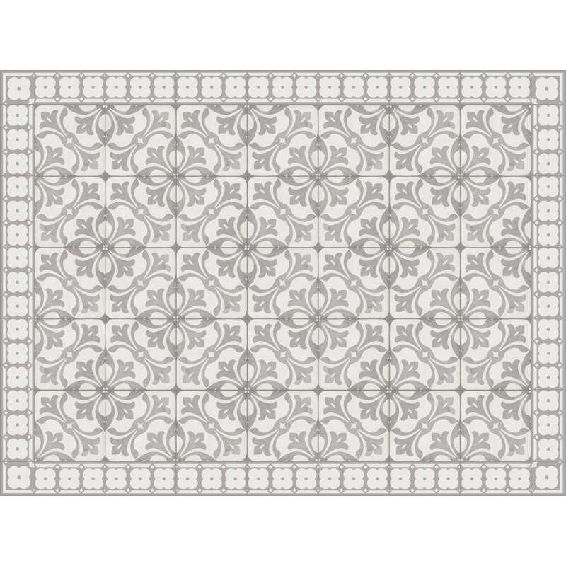 Emitt Vinyl Machine Printed Area Rug, Rectangle 3'3.4" x 4'4.4"