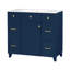 Meuble-lavabo 36 po avec lavabo en céramique, structure en bois massif, portes à fermeture en douceur, tablettes réglables, 3 tiroirs, y compris un tiroir à double profondeur pour le rangement du sèche-cheveux-115672154-115672155