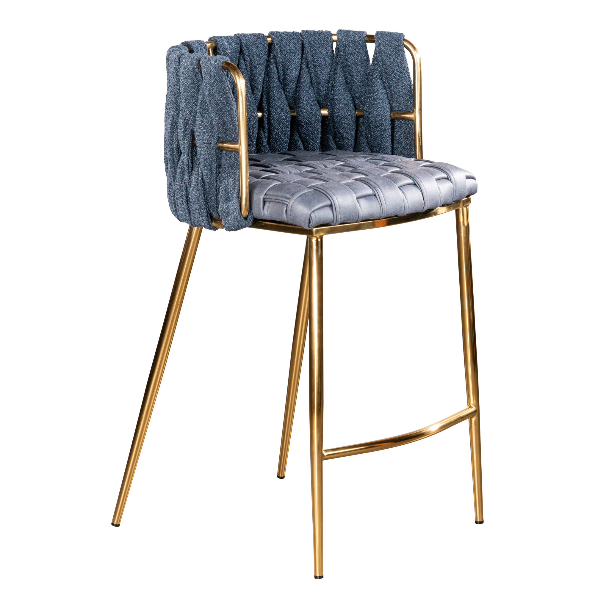 Tyrone 27" Counter Stool, Gold, Blue