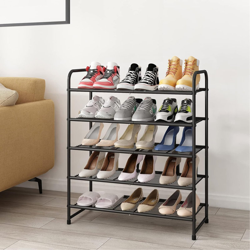 Simple Trending Stackable Shoe Rack, Black