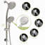 Pomme de douche double 5 po avec barre coulissante réglable-113480788