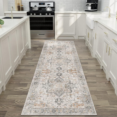 Washable Vintage Kitchen Runner Rug Non Slip