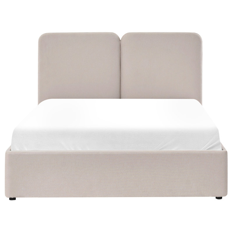 Upholstered Ottoman Storage Bed, Beige, Kingsize (160 x 200 cm)