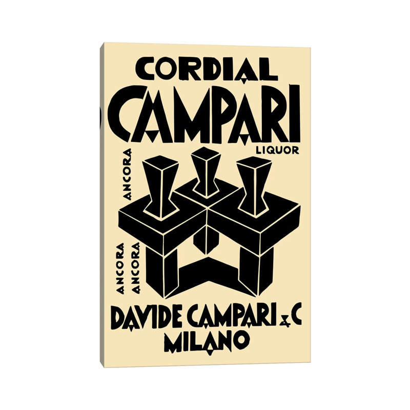 Cordial Campari Liquor - Wrapped Canvas Print, 20.32 cm H x 30.48 cm W