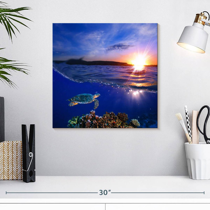 Alvord Sunset Sea Turtle, 16" H x 16" W